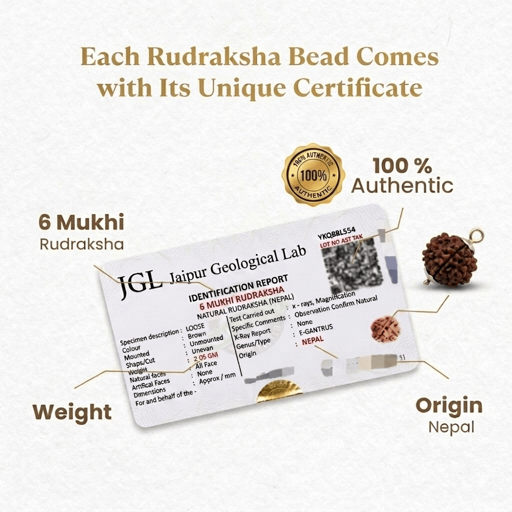 Nepal Origin 6 Mukhi Rudraksha - 20mm to 25mm - Image 3