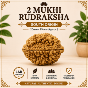 Nepal Origin 2 Mukhi Rudraksha - 20mm-25mm