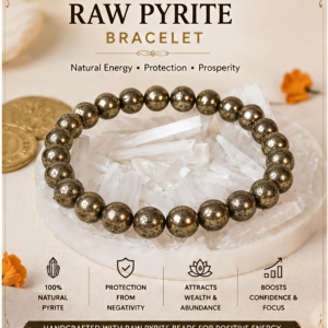 Natural Raw Pyrite Bracelet | 8mm | Premium Quality | Stretchable