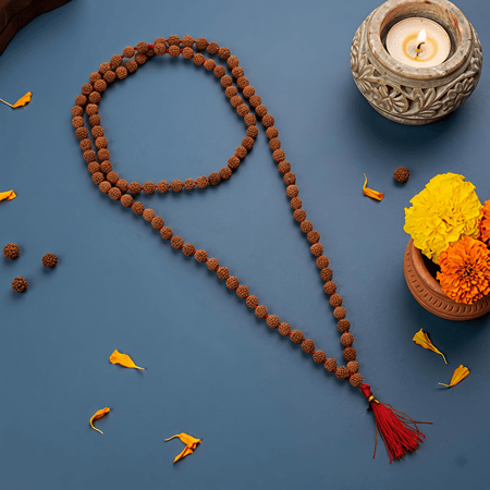 5 Mukhi Rudraksha Mala – 7mm, 108+1 Beads