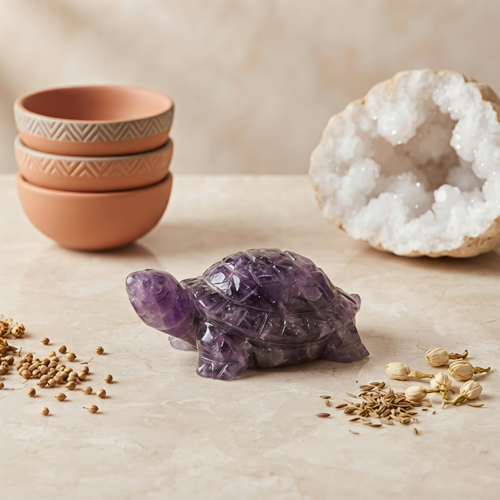 Natural Amethyst Tortoise – Vastu Kachua