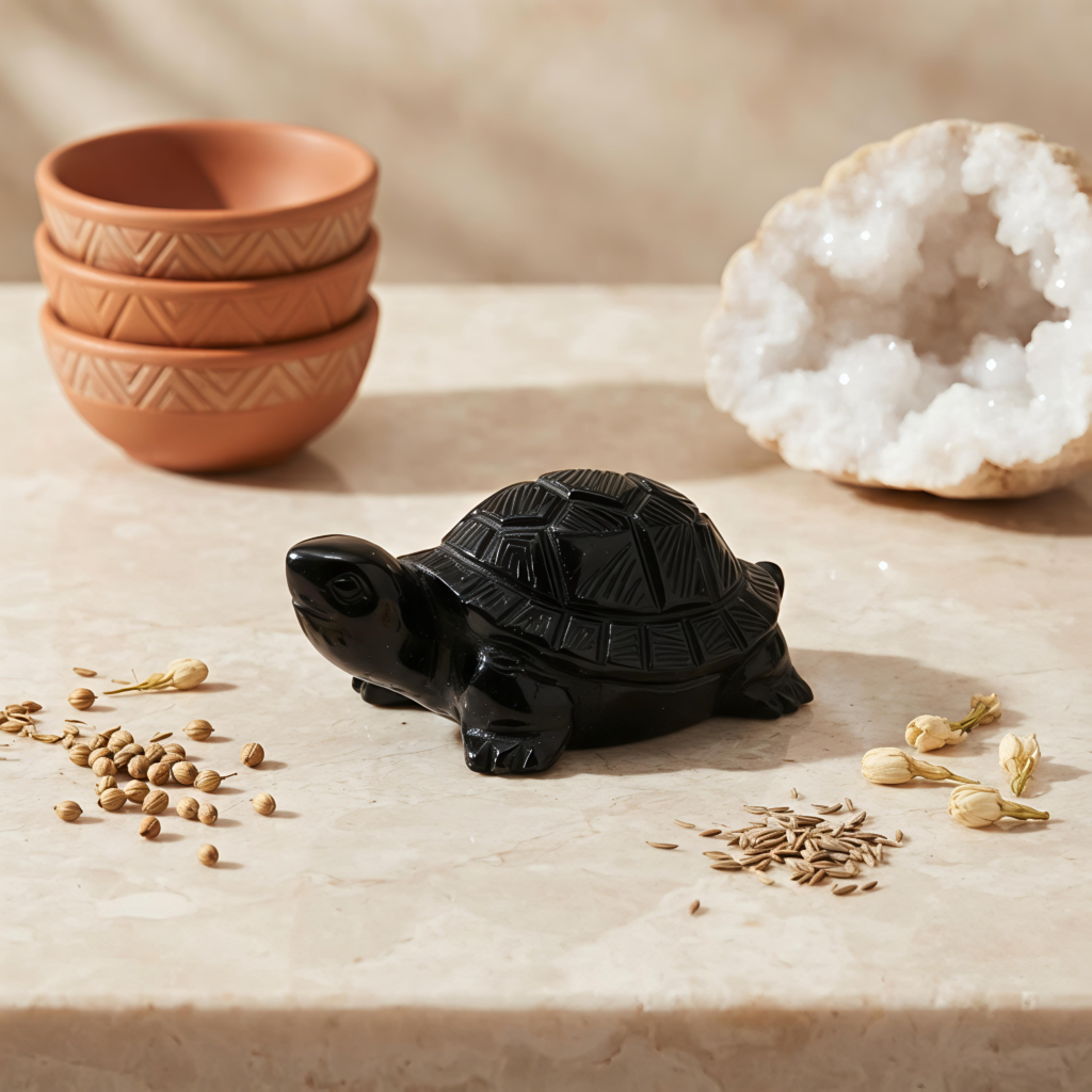 Natural Black Tourmaline Tortoise – Vastu Kachua