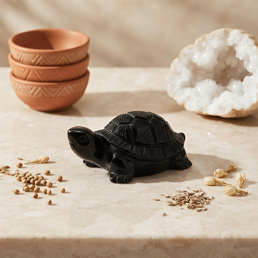 Natural Black Tourmaline Tortoise – Vastu Kachua