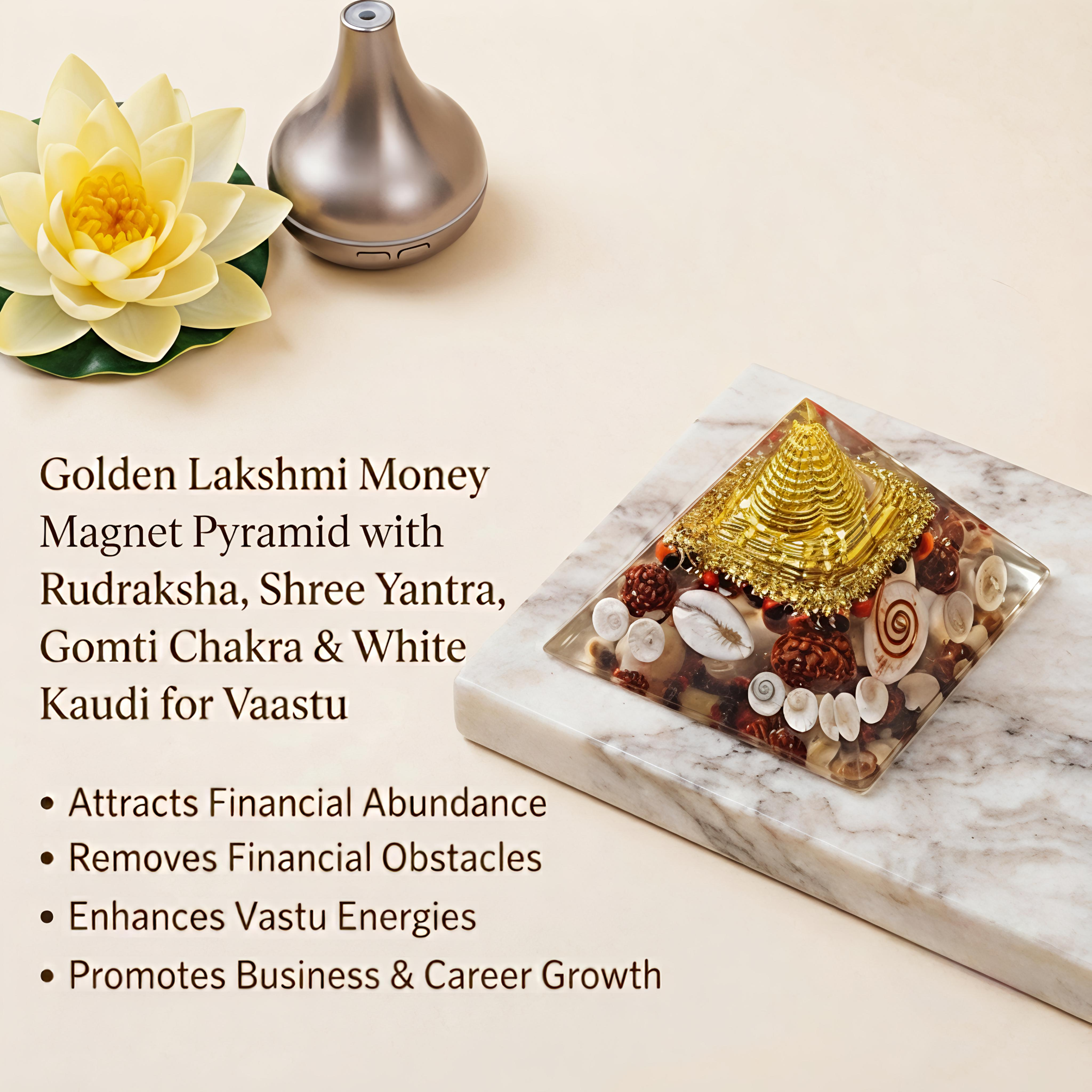 Golden Lakshmi Money Magnet Pyramid - Image 2