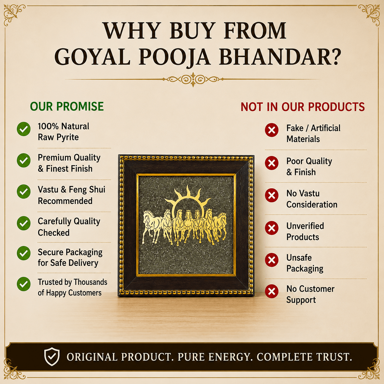 7 Horses on Raw Pyrite Frame - Image 5