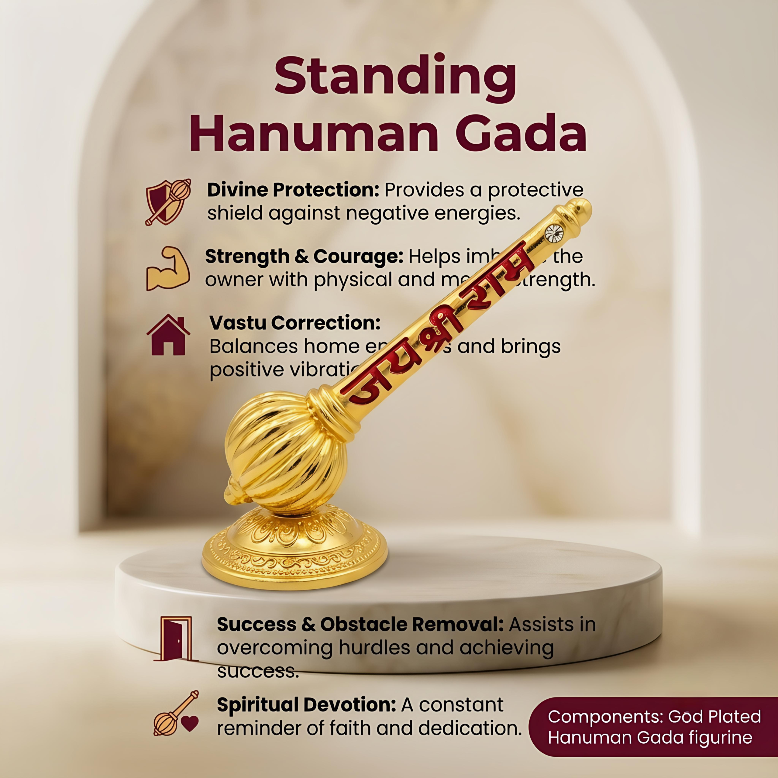Standing Hanuman Gada – 11 cm - Image 2