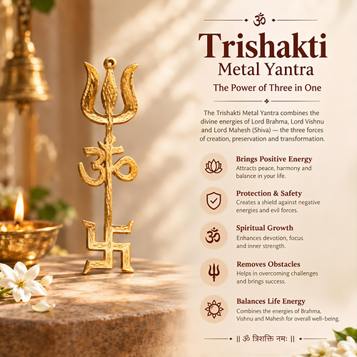 Trishakti Metal Yantra – 15 cm - Image 2