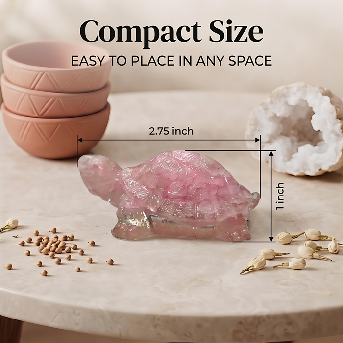 Natural Rose Quartz Tortoise – Vastu Kachua - Image 3