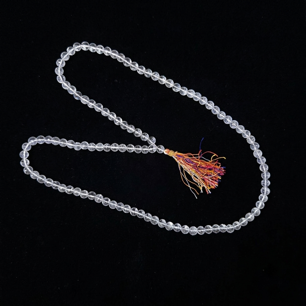 Original Sphatik Mala (Diamond Cut) Lab Tested 7 mm