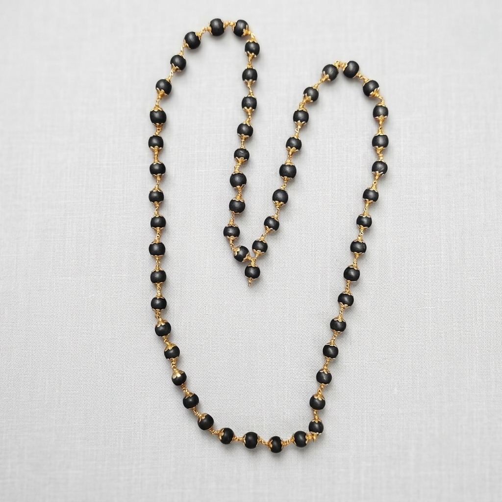 Karungali Mala Golden Cap 54+1 Beads